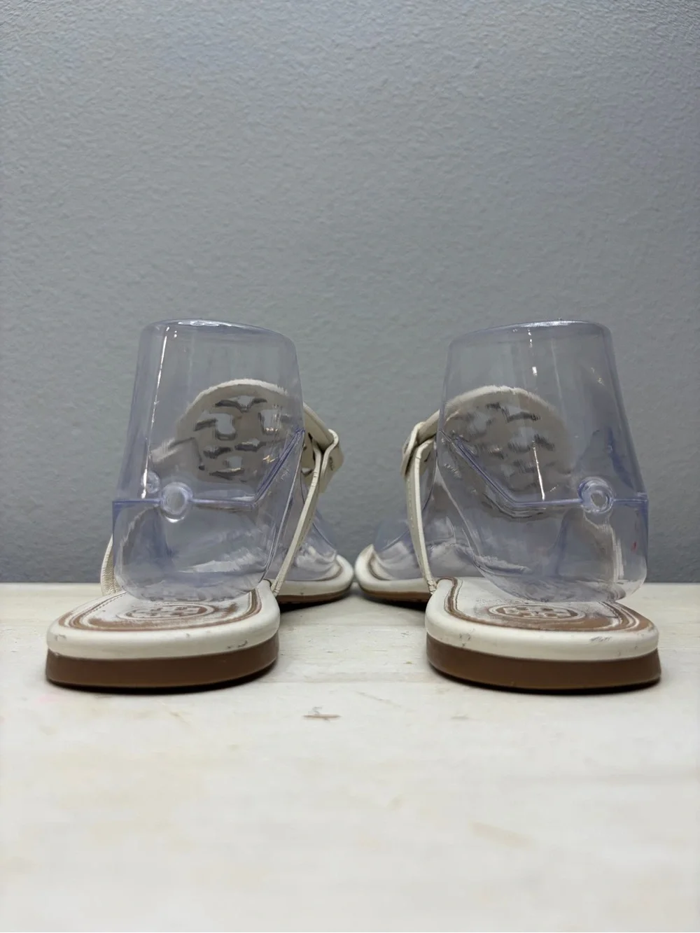 Tory Burch White Leather Miller Sandals Size 9